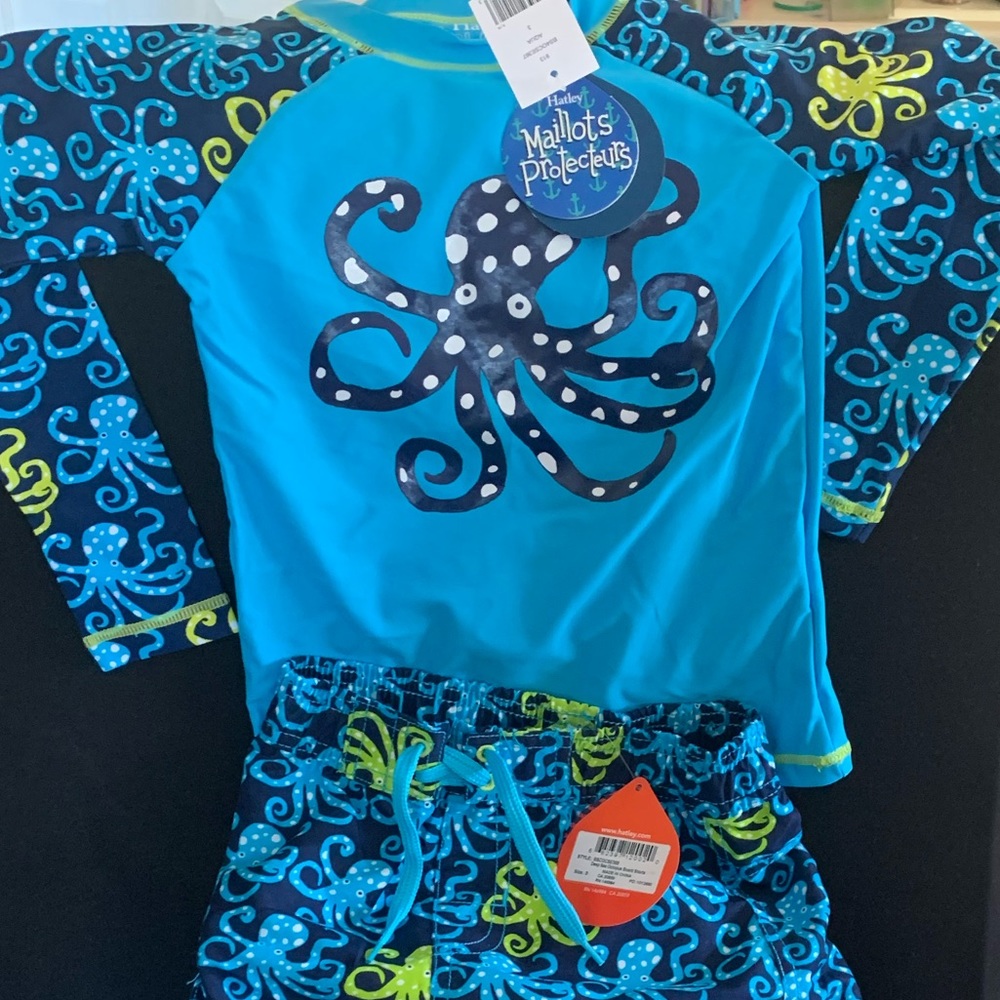 boys swim shirt and shorts new